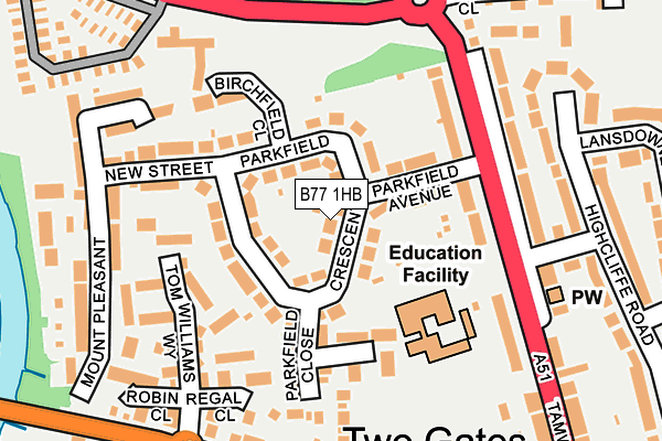 B77 1HB map - OS OpenMap – Local (Ordnance Survey)