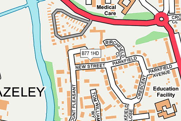 B77 1HD map - OS OpenMap – Local (Ordnance Survey)