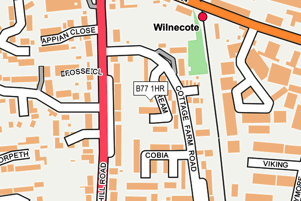 B77 1HR map - OS OpenMap – Local (Ordnance Survey)