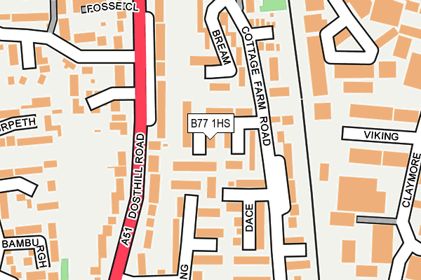 B77 1HS map - OS OpenMap – Local (Ordnance Survey)