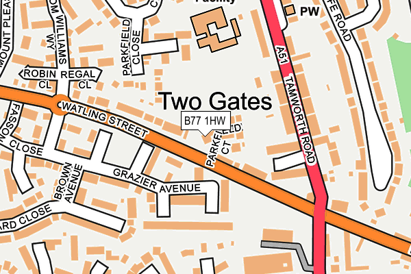 B77 1HW map - OS OpenMap – Local (Ordnance Survey)