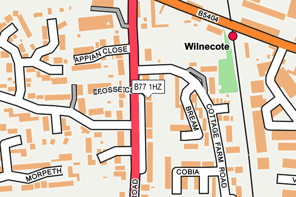 B77 1HZ map - OS OpenMap – Local (Ordnance Survey)