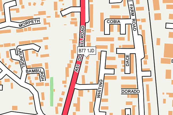 B77 1JD map - OS OpenMap – Local (Ordnance Survey)