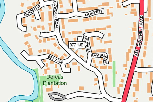 B77 1JE map - OS OpenMap – Local (Ordnance Survey)