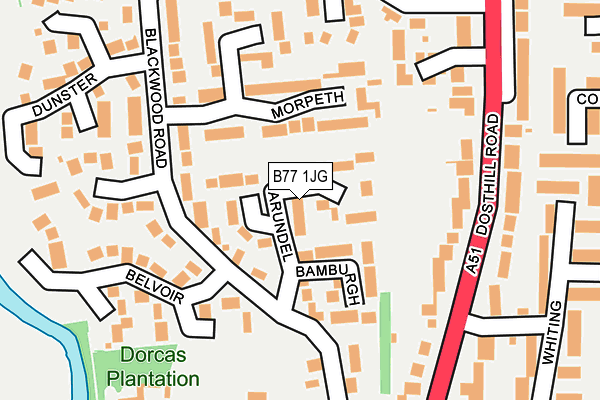 B77 1JG map - OS OpenMap – Local (Ordnance Survey)
