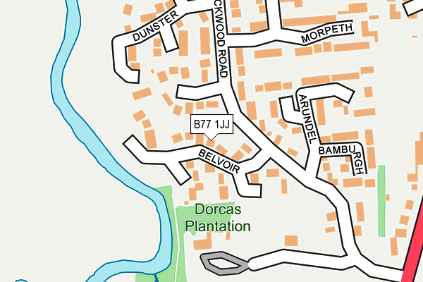 B77 1JJ map - OS OpenMap – Local (Ordnance Survey)