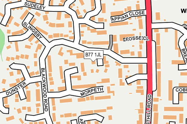 B77 1JL map - OS OpenMap – Local (Ordnance Survey)