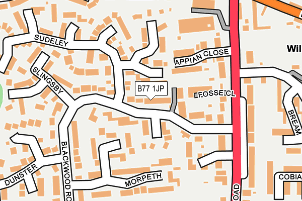 B77 1JP map - OS OpenMap – Local (Ordnance Survey)