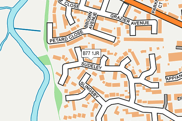 B77 1JR map - OS OpenMap – Local (Ordnance Survey)