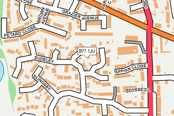 B77 1JU map - OS OpenMap – Local (Ordnance Survey)