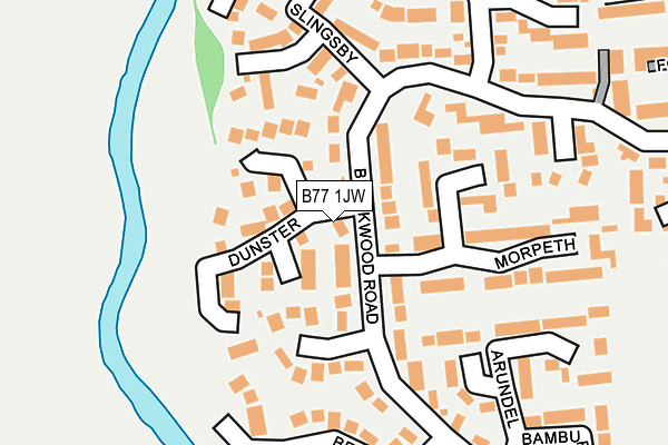 B77 1JW map - OS OpenMap – Local (Ordnance Survey)
