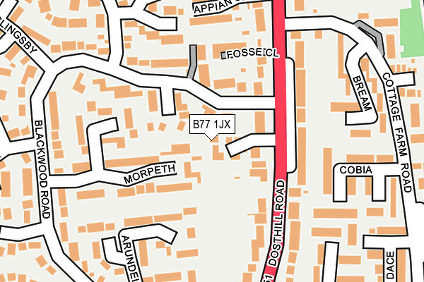 B77 1JX map - OS OpenMap – Local (Ordnance Survey)