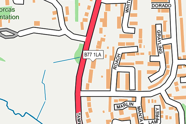 B77 1LA map - OS OpenMap – Local (Ordnance Survey)