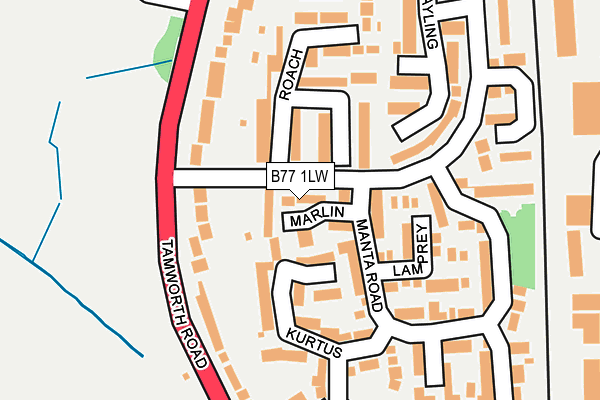 B77 1LW map - OS OpenMap – Local (Ordnance Survey)