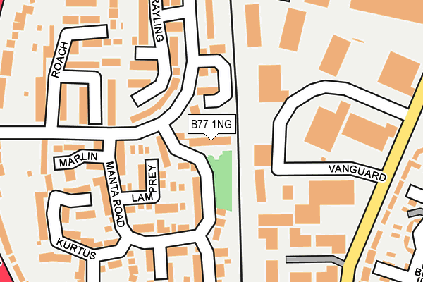 B77 1NG map - OS OpenMap – Local (Ordnance Survey)