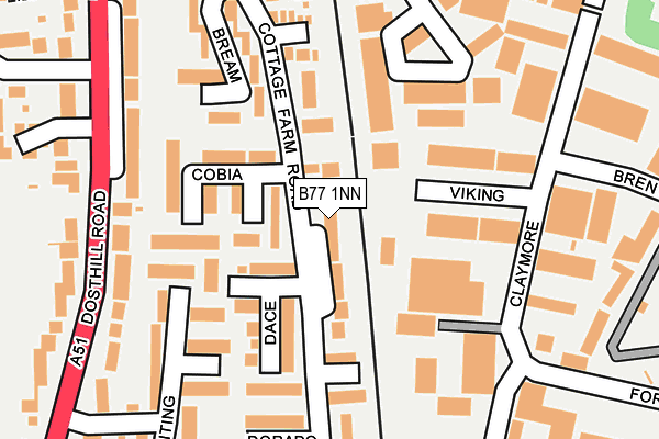 B77 1NN map - OS OpenMap – Local (Ordnance Survey)