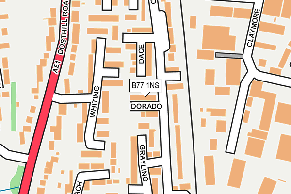 B77 1NS map - OS OpenMap – Local (Ordnance Survey)