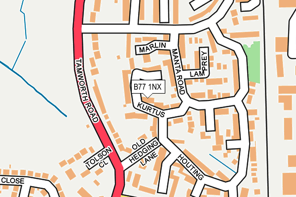 B77 1NX map - OS OpenMap – Local (Ordnance Survey)