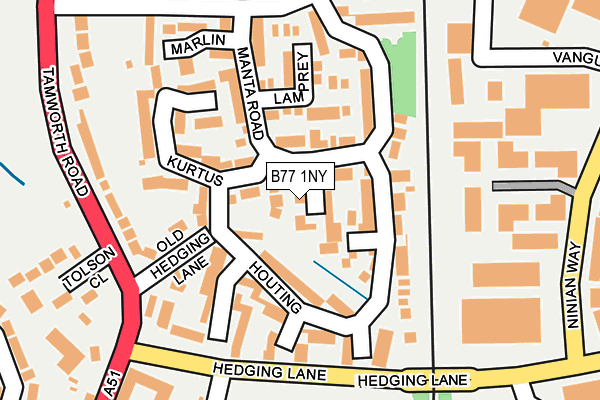 B77 1NY map - OS OpenMap – Local (Ordnance Survey)