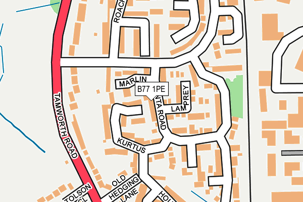 B77 1PE map - OS OpenMap – Local (Ordnance Survey)