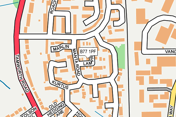 B77 1PF map - OS OpenMap – Local (Ordnance Survey)