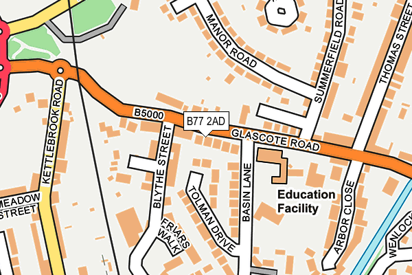 B77 2AD map - OS OpenMap – Local (Ordnance Survey)