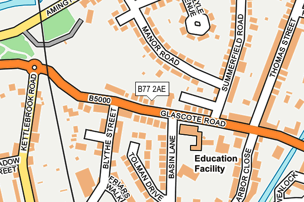 B77 2AE map - OS OpenMap – Local (Ordnance Survey)