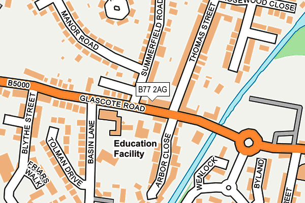 B77 2AG map - OS OpenMap – Local (Ordnance Survey)