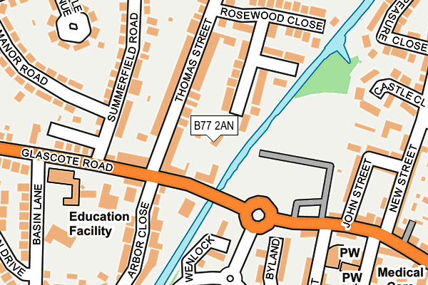 B77 2AN map - OS OpenMap – Local (Ordnance Survey)