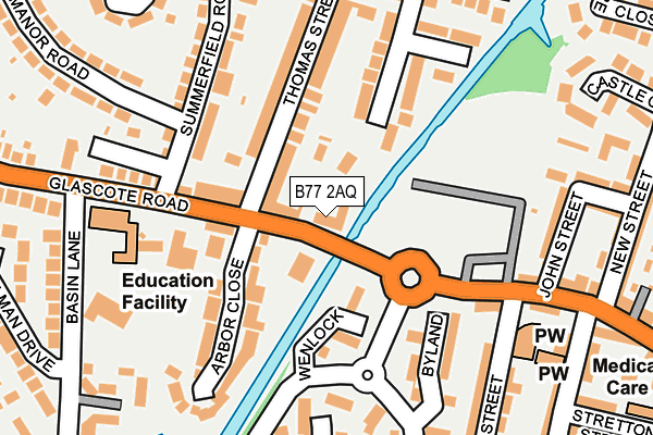 B77 2AQ map - OS OpenMap – Local (Ordnance Survey)