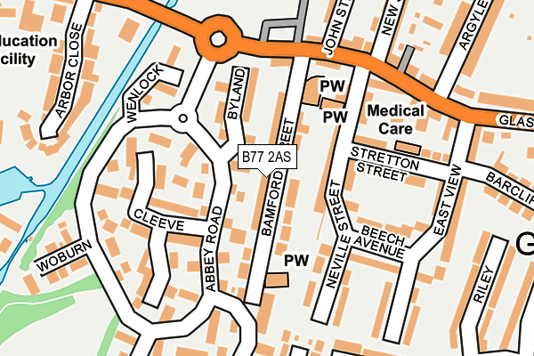 B77 2AS map - OS OpenMap – Local (Ordnance Survey)