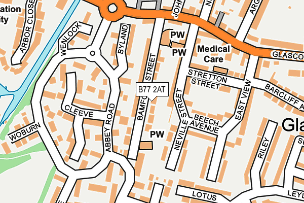 B77 2AT map - OS OpenMap – Local (Ordnance Survey)