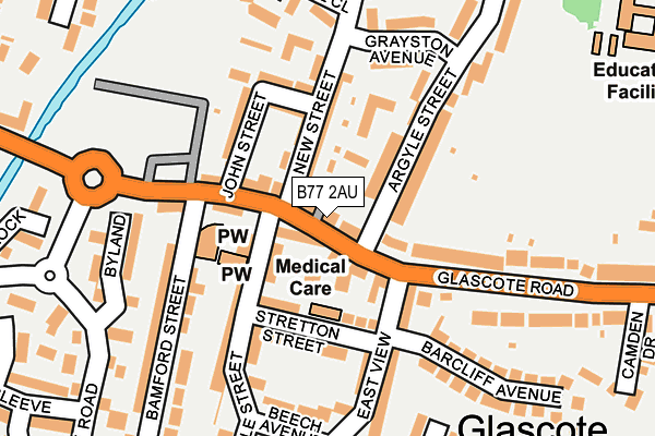 B77 2AU map - OS OpenMap – Local (Ordnance Survey)