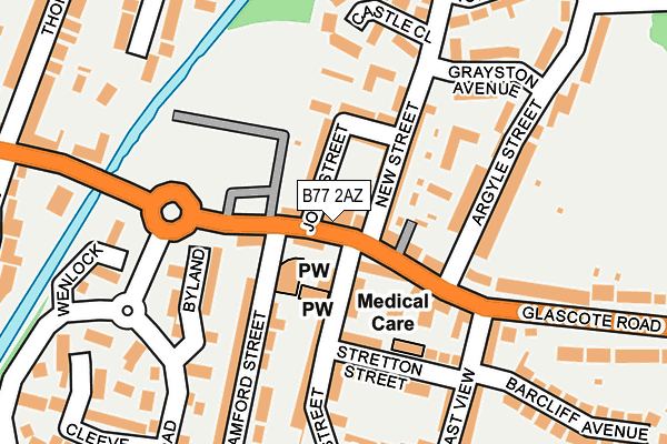 B77 2AZ map - OS OpenMap – Local (Ordnance Survey)