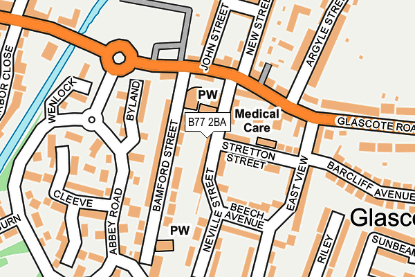 B77 2BA map - OS OpenMap – Local (Ordnance Survey)