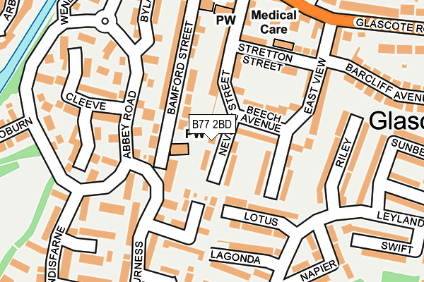 B77 2BD map - OS OpenMap – Local (Ordnance Survey)