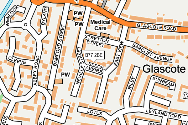 B77 2BE map - OS OpenMap – Local (Ordnance Survey)