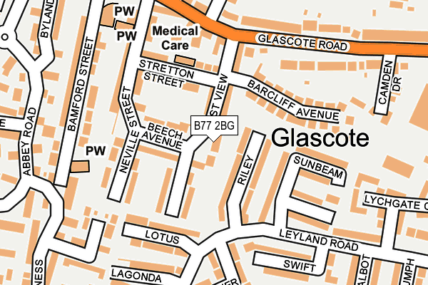 B77 2BG map - OS OpenMap – Local (Ordnance Survey)