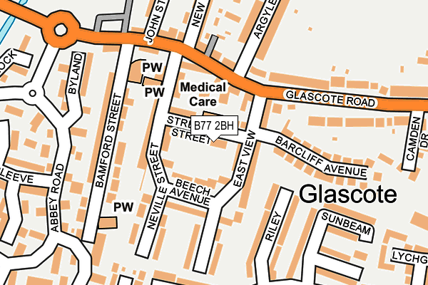 B77 2BH map - OS OpenMap – Local (Ordnance Survey)