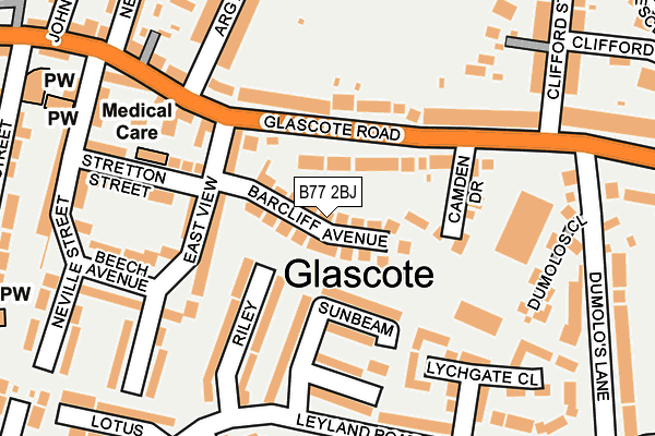 B77 2BJ map - OS OpenMap – Local (Ordnance Survey)