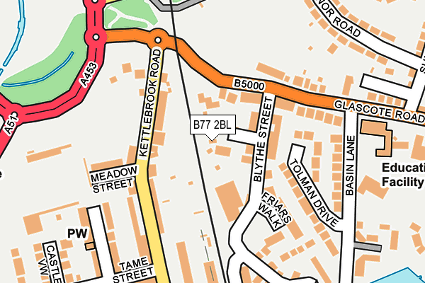 B77 2BL map - OS OpenMap – Local (Ordnance Survey)