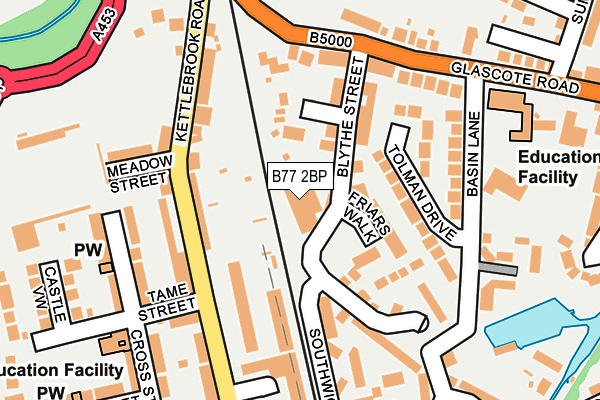 B77 2BP map - OS OpenMap – Local (Ordnance Survey)