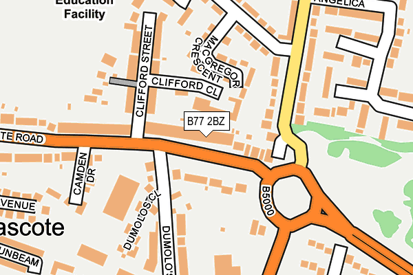 B77 2BZ map - OS OpenMap – Local (Ordnance Survey)