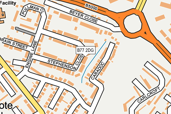 B77 2DG map - OS OpenMap – Local (Ordnance Survey)