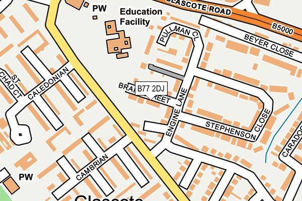 B77 2DJ map - OS OpenMap – Local (Ordnance Survey)