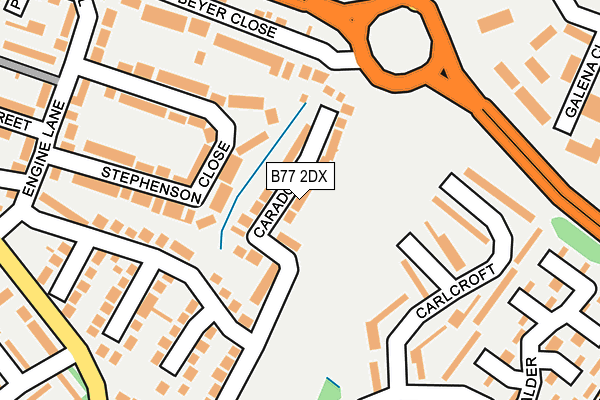 B77 2DX map - OS OpenMap – Local (Ordnance Survey)