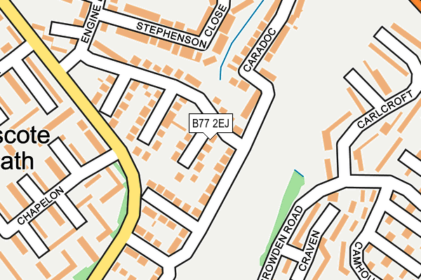 B77 2EJ map - OS OpenMap – Local (Ordnance Survey)
