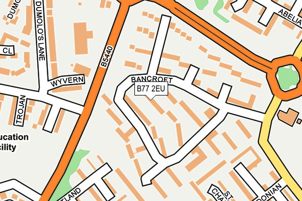 B77 2EU map - OS OpenMap – Local (Ordnance Survey)