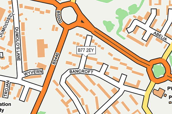 B77 2EY map - OS OpenMap – Local (Ordnance Survey)