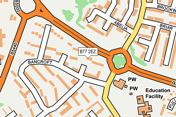 B77 2EZ map - OS OpenMap – Local (Ordnance Survey)